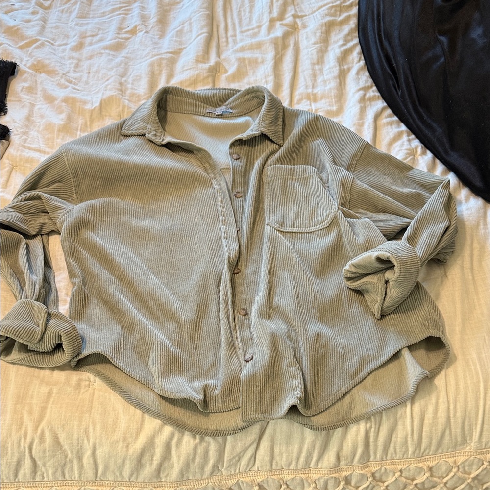 Casual Corduroy Button-Up Shirt